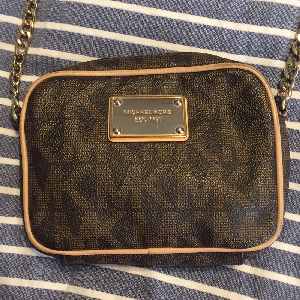 Michael Kors Brown Leather Crossbody